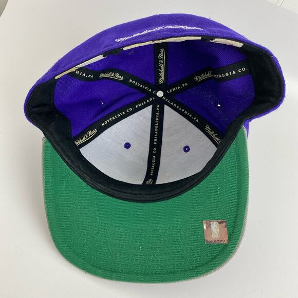 Mitchell Ness Toronto Raptors Hat 7 1/4 Purple 2 Tone Team Logo Fitted Cap NBA - Picture 6 of 9